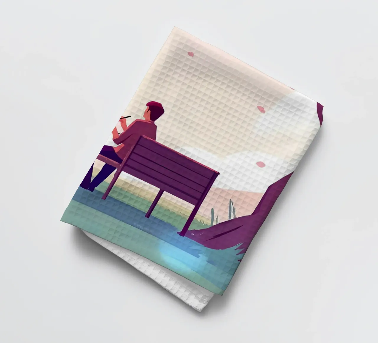 Pittura sotto i fiori di ciliegio Lofi Art canovaccio da cucina da LoFi Gallery