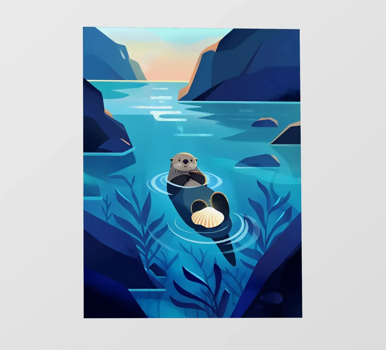 Feeling Like Floating nutria Lofi Art lámina retroiluminada de LoFi Gallery