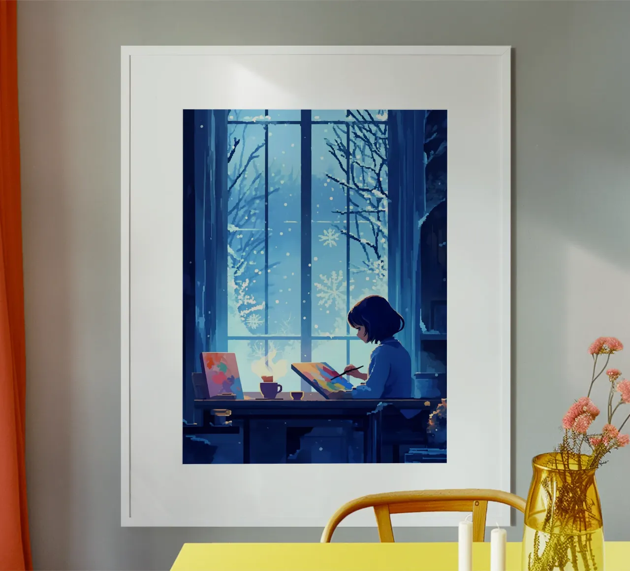 Pittura in inverno notte Lofi Art carta hahnemühle da LoFi Gallery