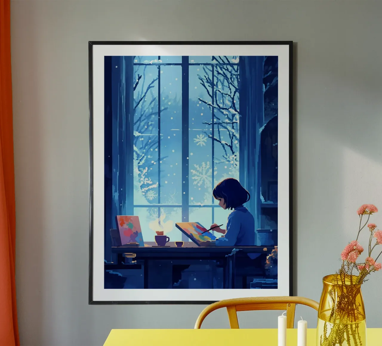 Pittura in inverno notte Lofi Art carta hahnemühle da LoFi Gallery