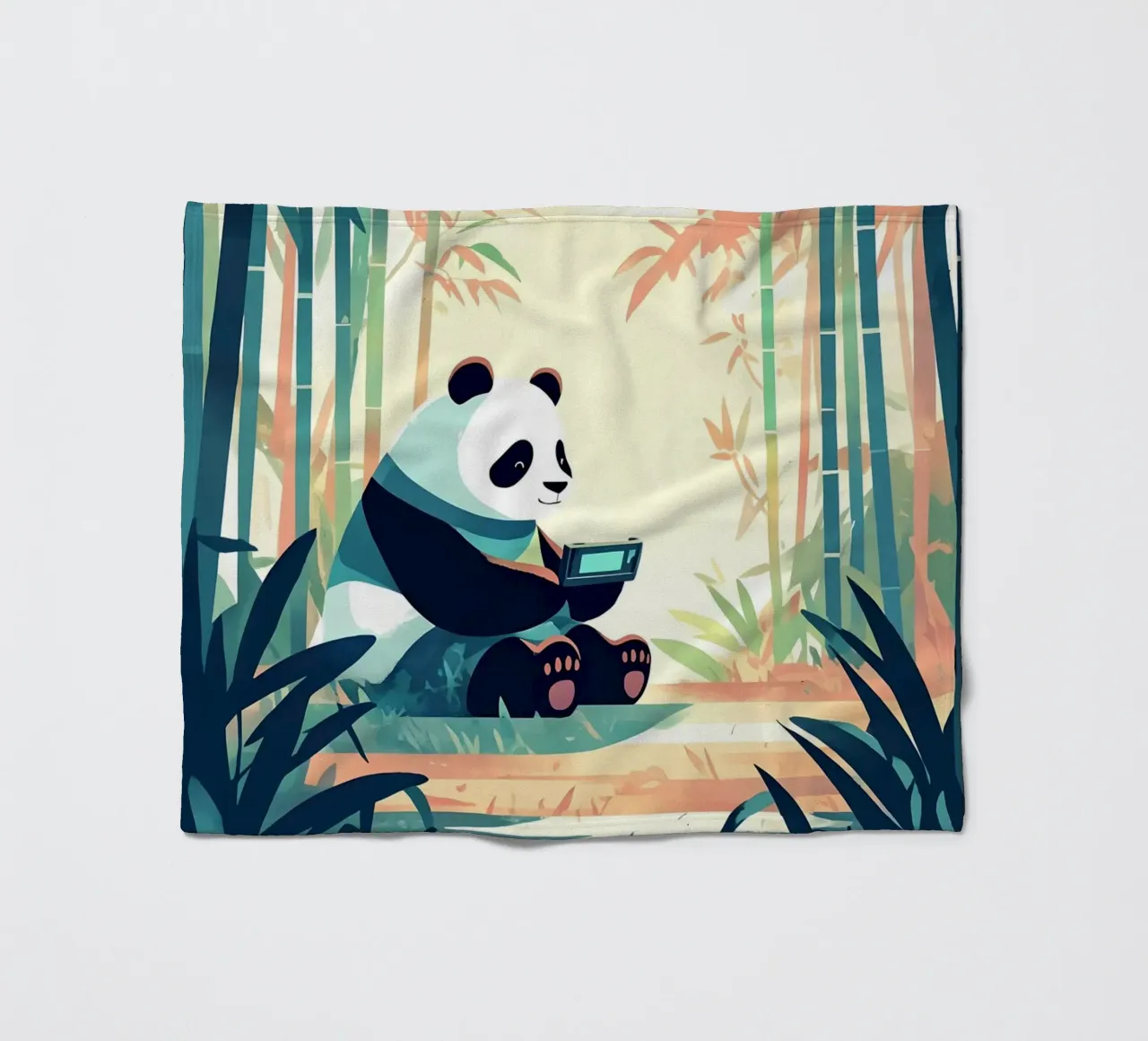 Spielen wie Panda im Wald Lofi Art Fleecedecke von LoFi Gallery