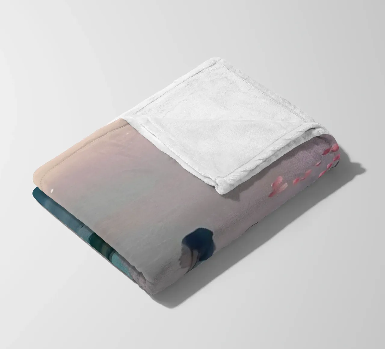 Femme entre l'étang et le bateau Lofi Art plaid polaire de LoFi Gallery