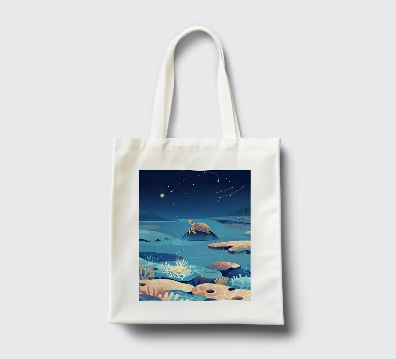 Tartaruga in mare Lofi Art borsa in juta da LoFi Gallery