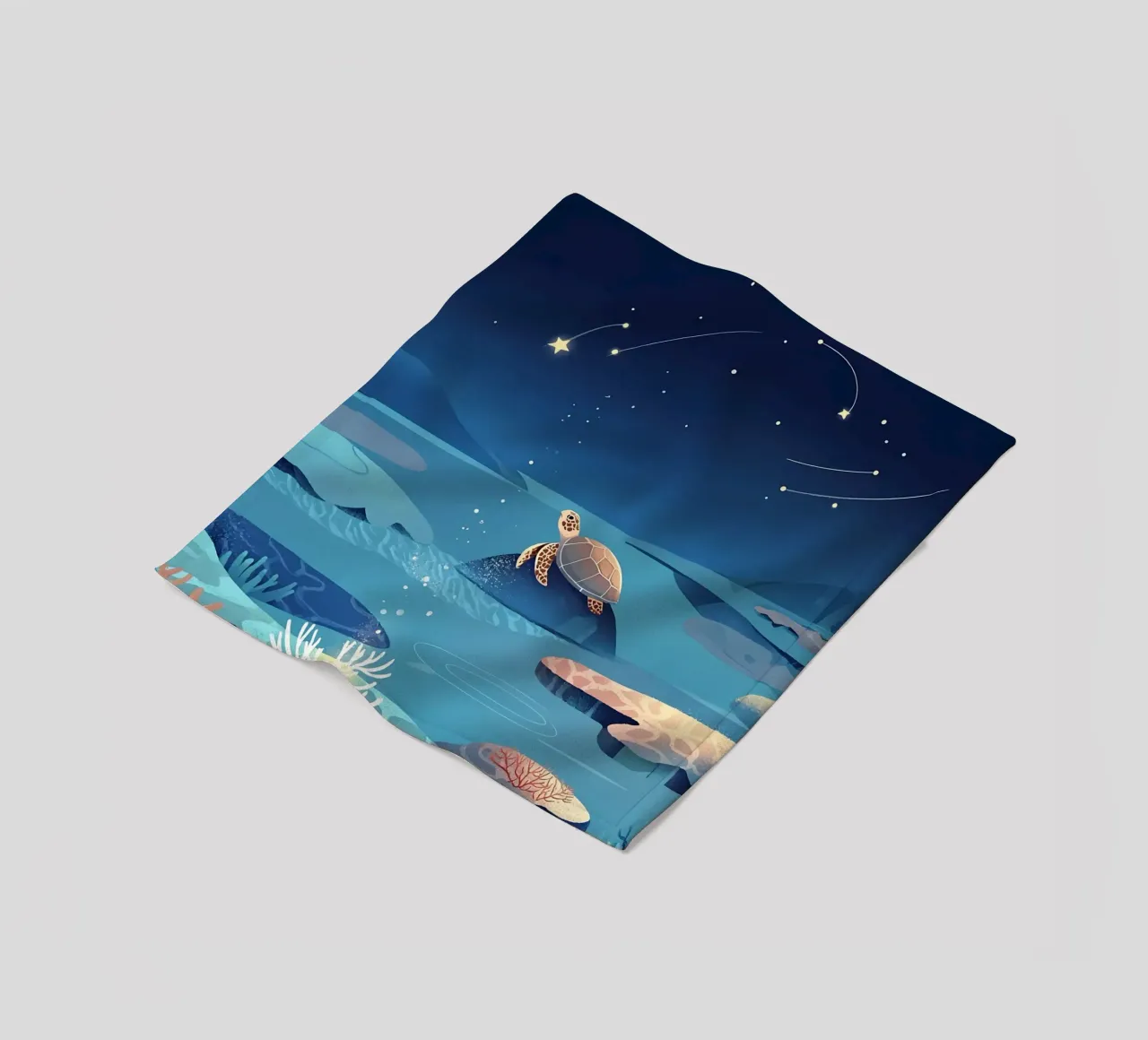 Tartaruga in mare Lofi Art coperta in pile da LoFi Gallery