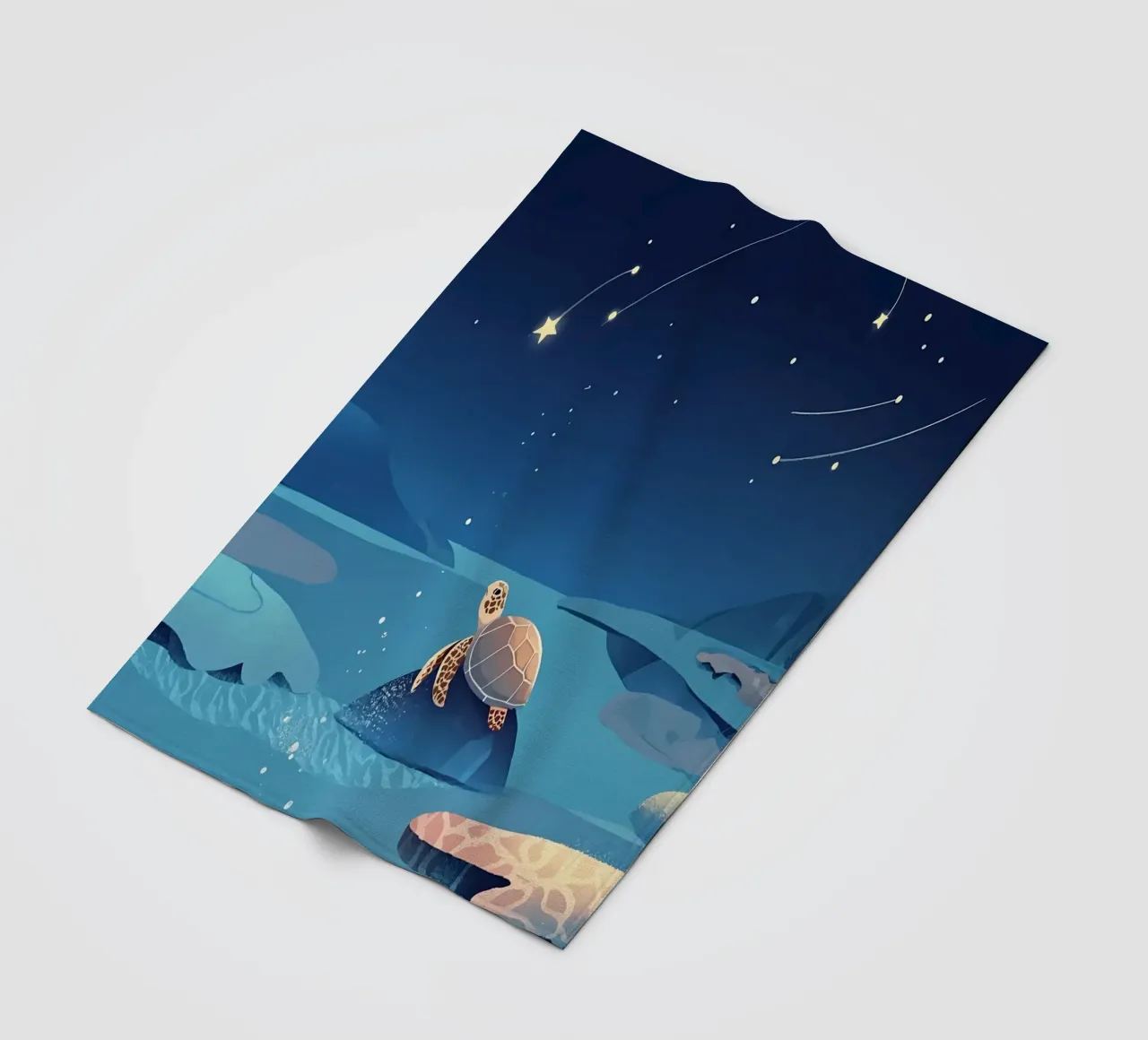 Tartaruga in mare Lofi Art coperta in pile da LoFi Gallery