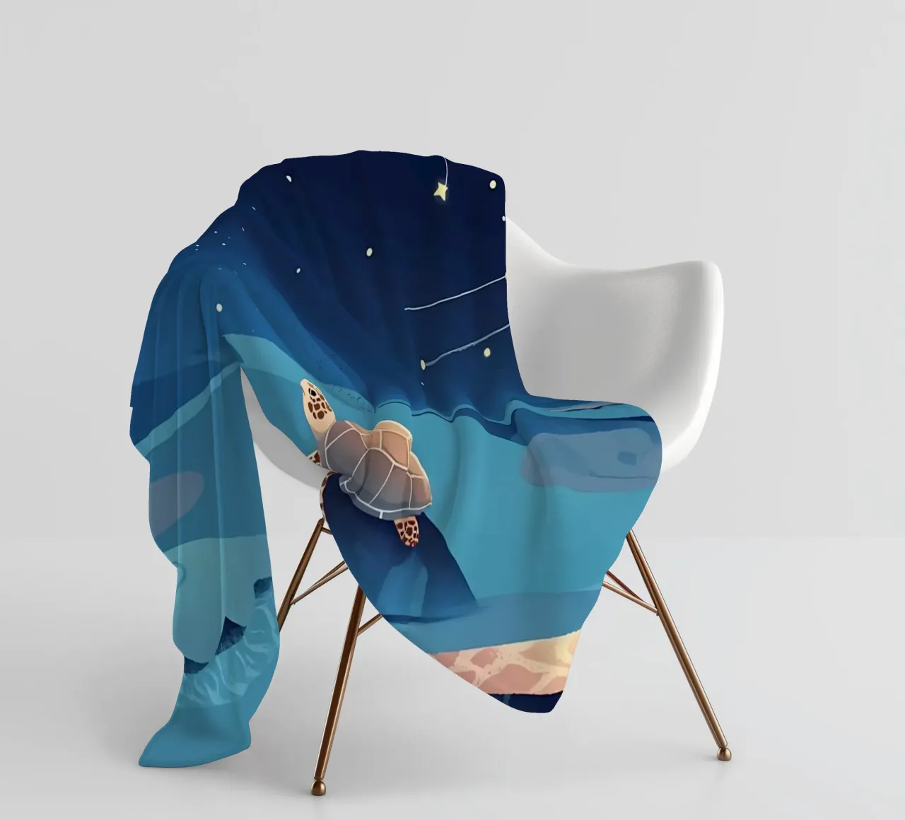 Tartaruga in mare Lofi Art coperta in pile da LoFi Gallery