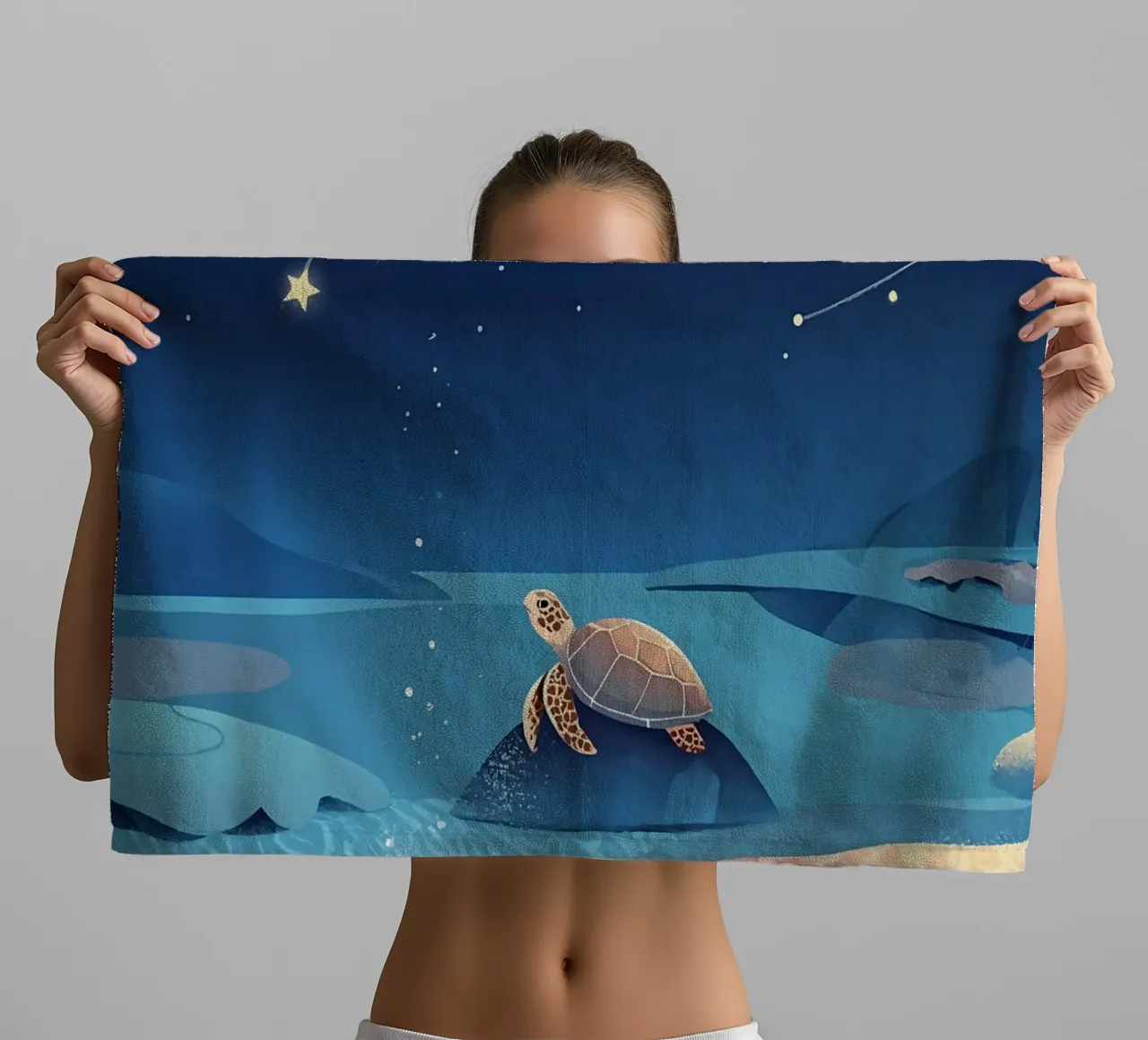 Tartaruga in mare Lofi Art asciugamano da bagno da LoFi Gallery