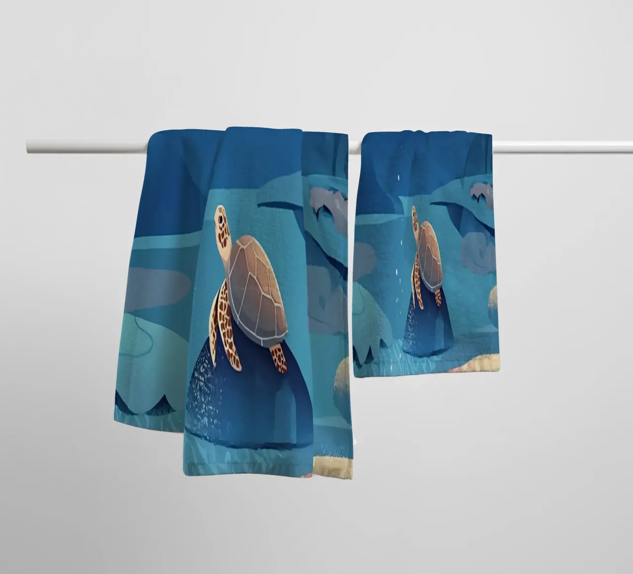 Tartaruga in mare Lofi Art asciugamano da bagno da LoFi Gallery