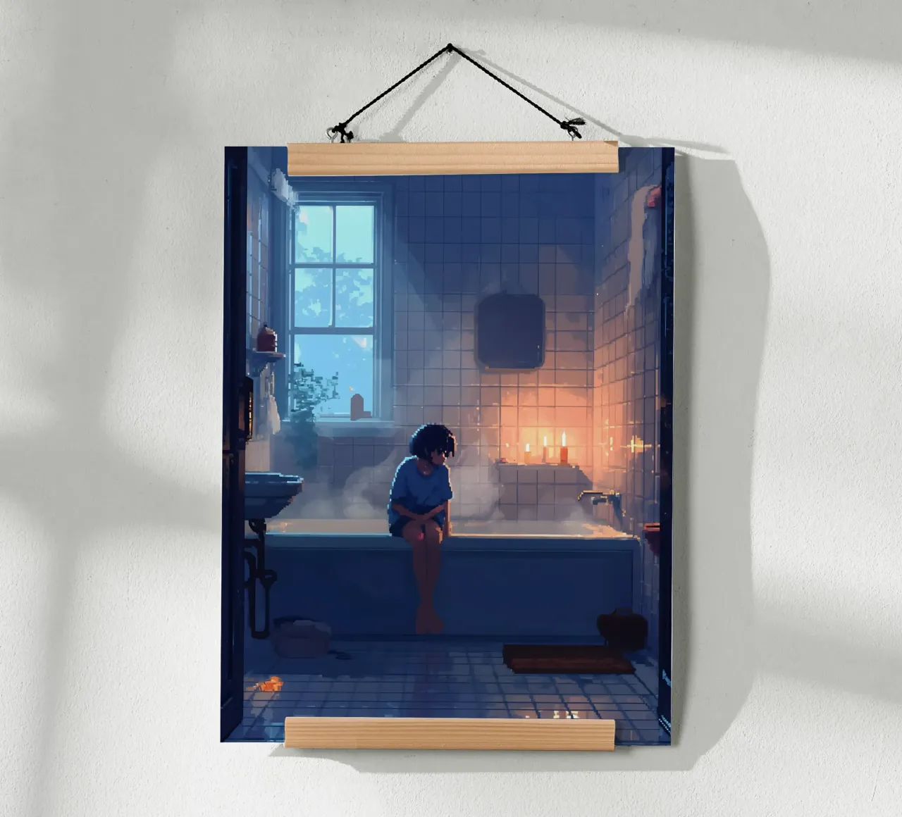 Ragazza nella vasca da bagno Lofi Art poster da LoFi Gallery