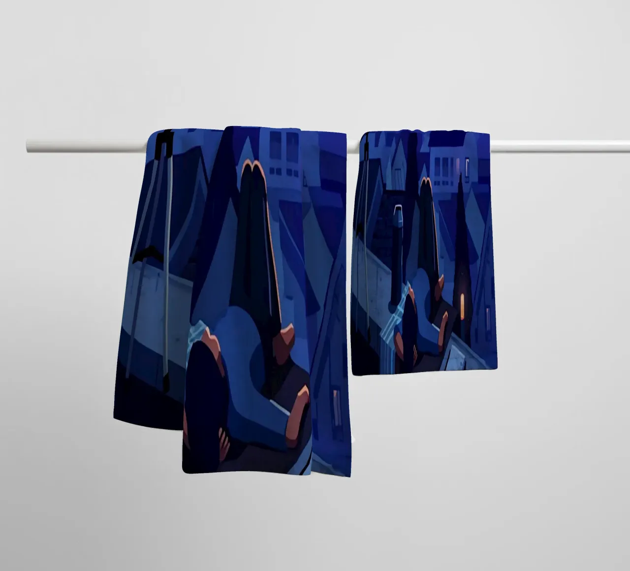Looking AT Meteor Shower At Night Sky Lofi Art towel by LoFi Gallery