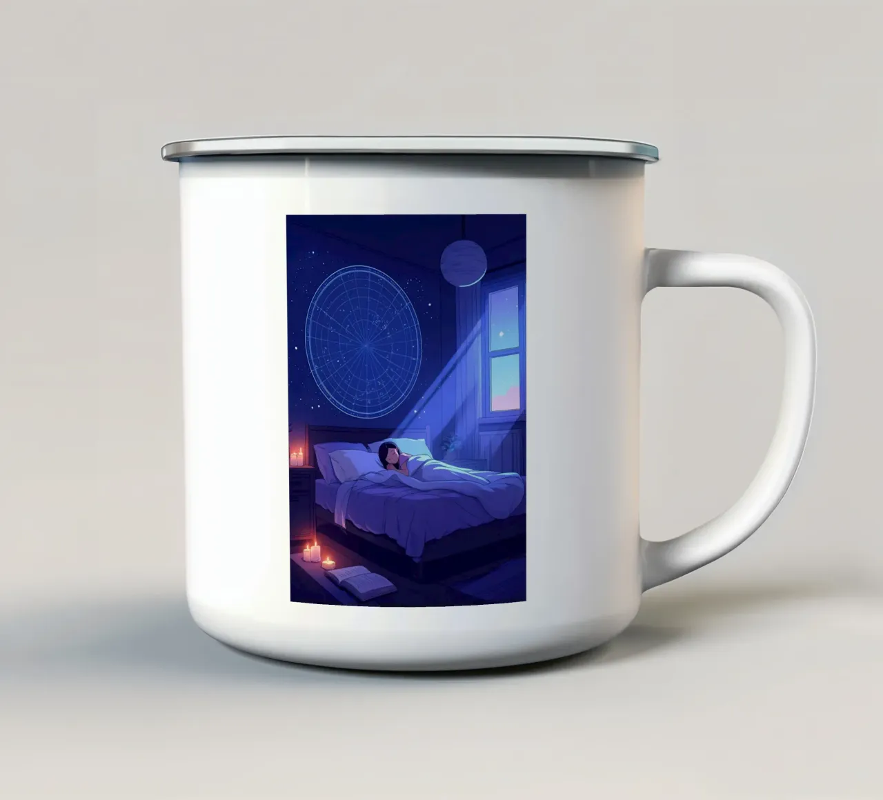 Dormire al chiaro di luna Lofi Art tazza in smalto da LoFi Gallery
