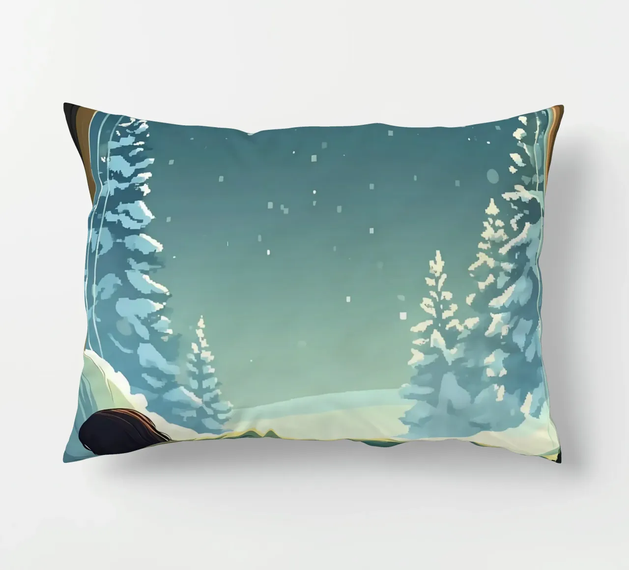 Dormire sotto la luna in inverno notte Lofi Art cuscino da LoFi Gallery