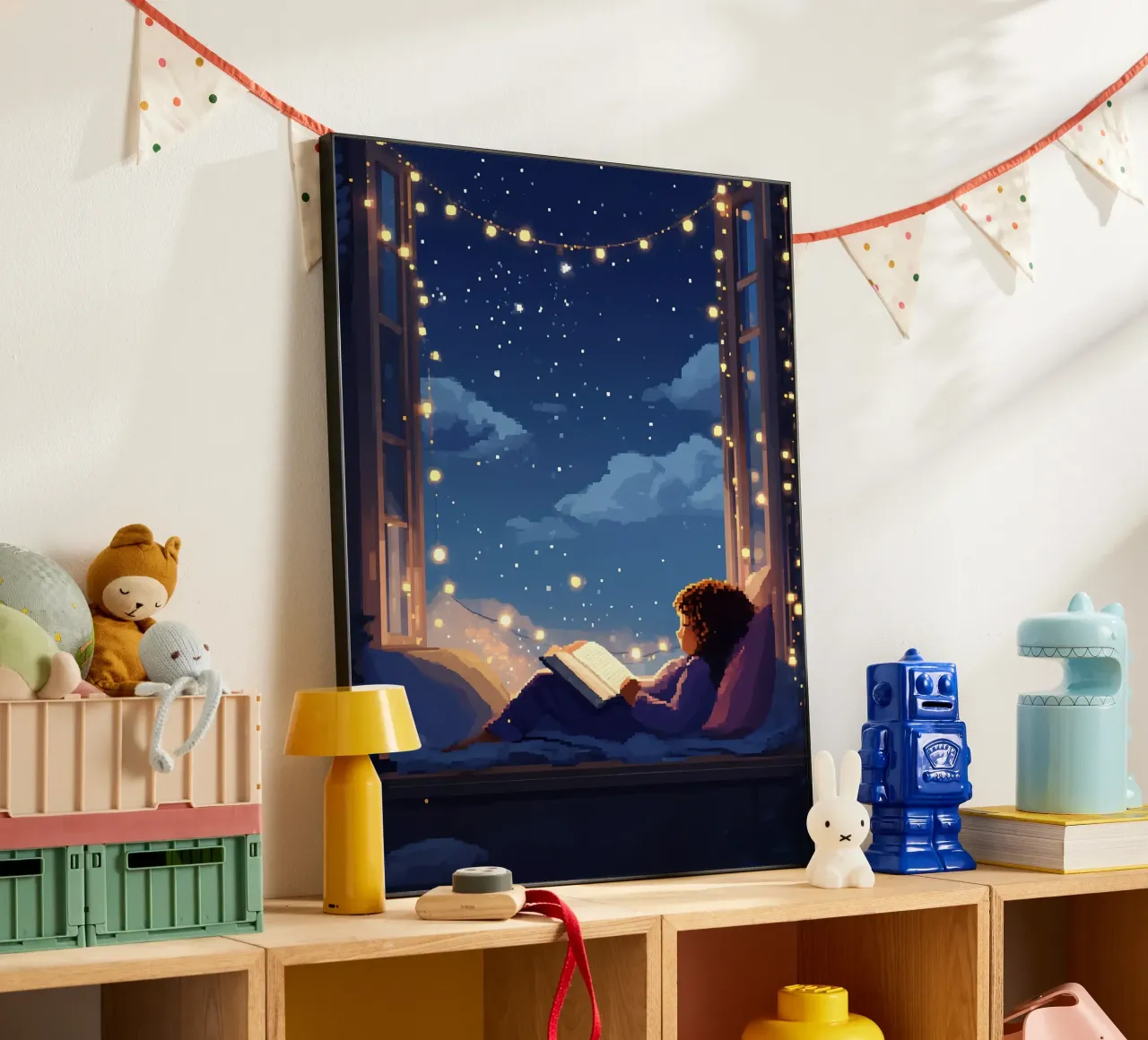 Lecture sous la nuit des festivals Lofi Art panneau forex de LoFi Gallery