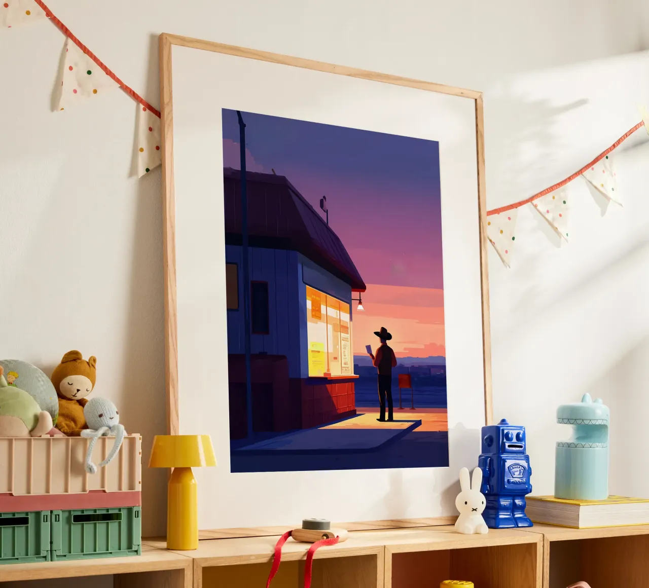 Cowboy al tramonto Lofi Art poster da LoFi Gallery