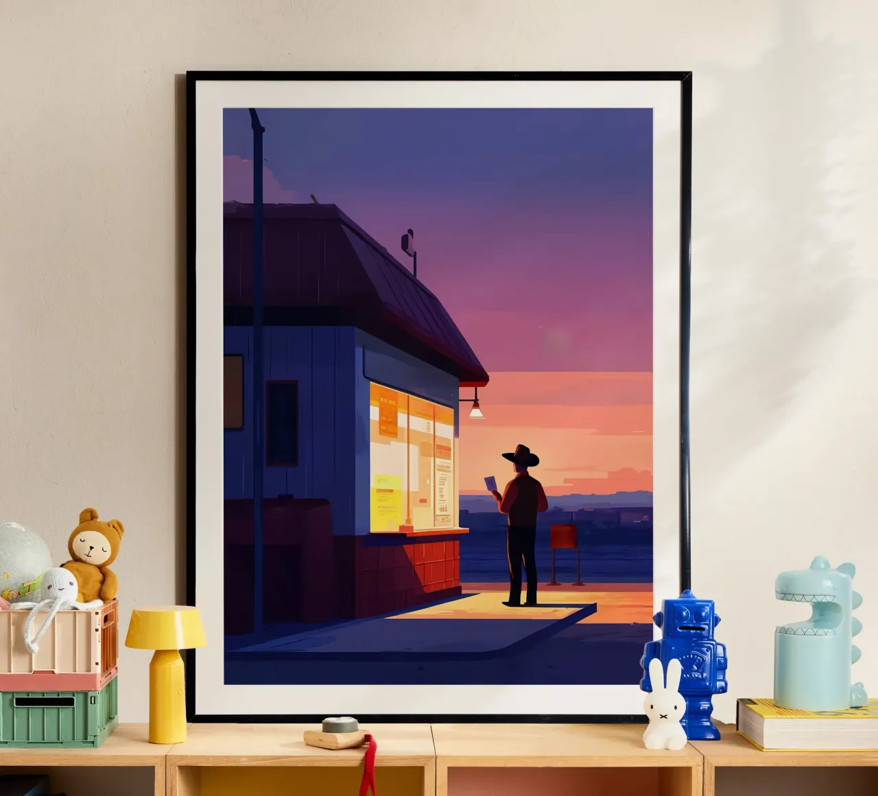 Cowboy al tramonto Lofi Art poster da LoFi Gallery