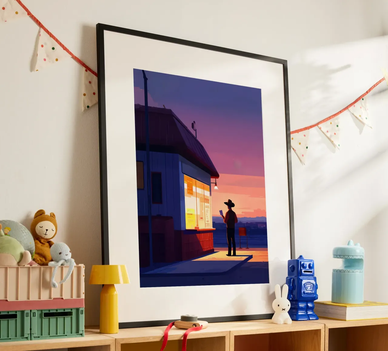 Cowboy al tramonto Lofi Art poster da LoFi Gallery