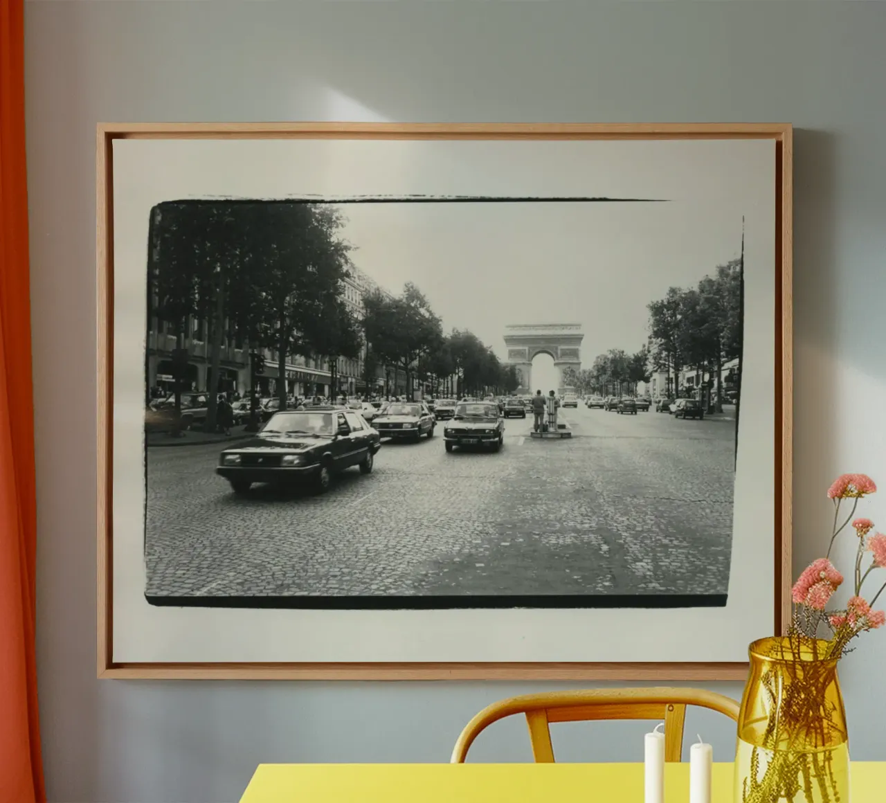 Auto sugli Champs-Elysees 1982 tela con Cornice a cassetta da phillipp veisenberg