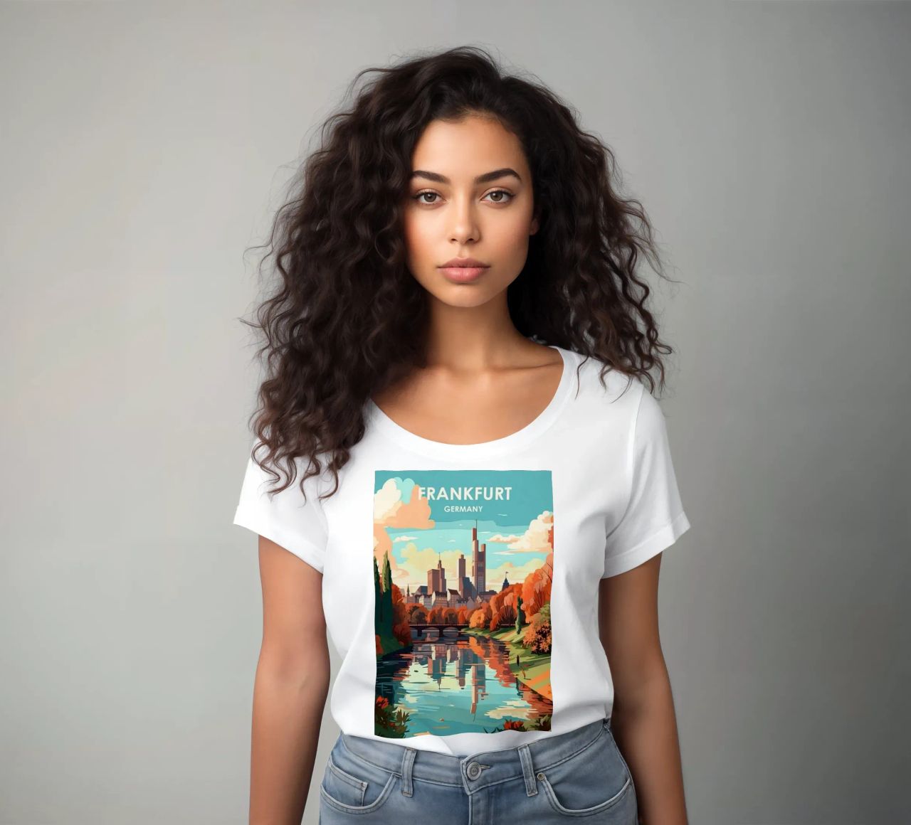 Komm mit auf die Reise nach Frankfrut Frauen T-Shirt von youngs print