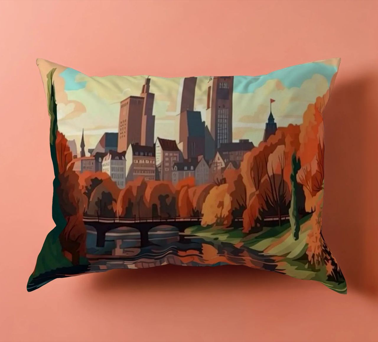 Komm mit auf die Reise nach Frankfrut Kissen von youngs print