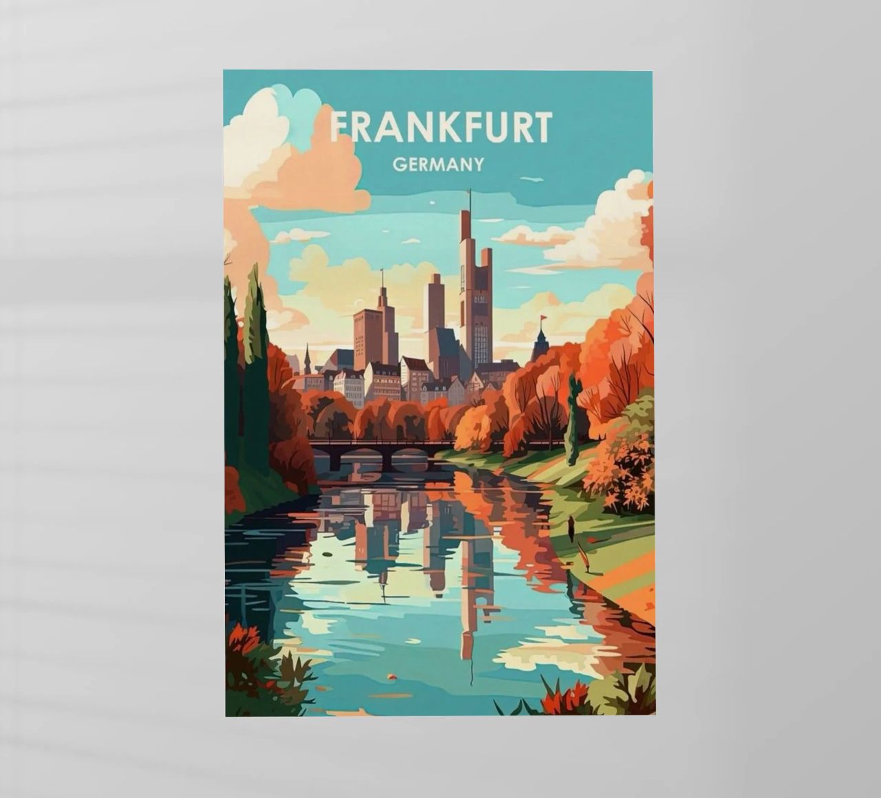 Komm mit auf die Reise nach Frankfrut Backlit Folie von youngs print