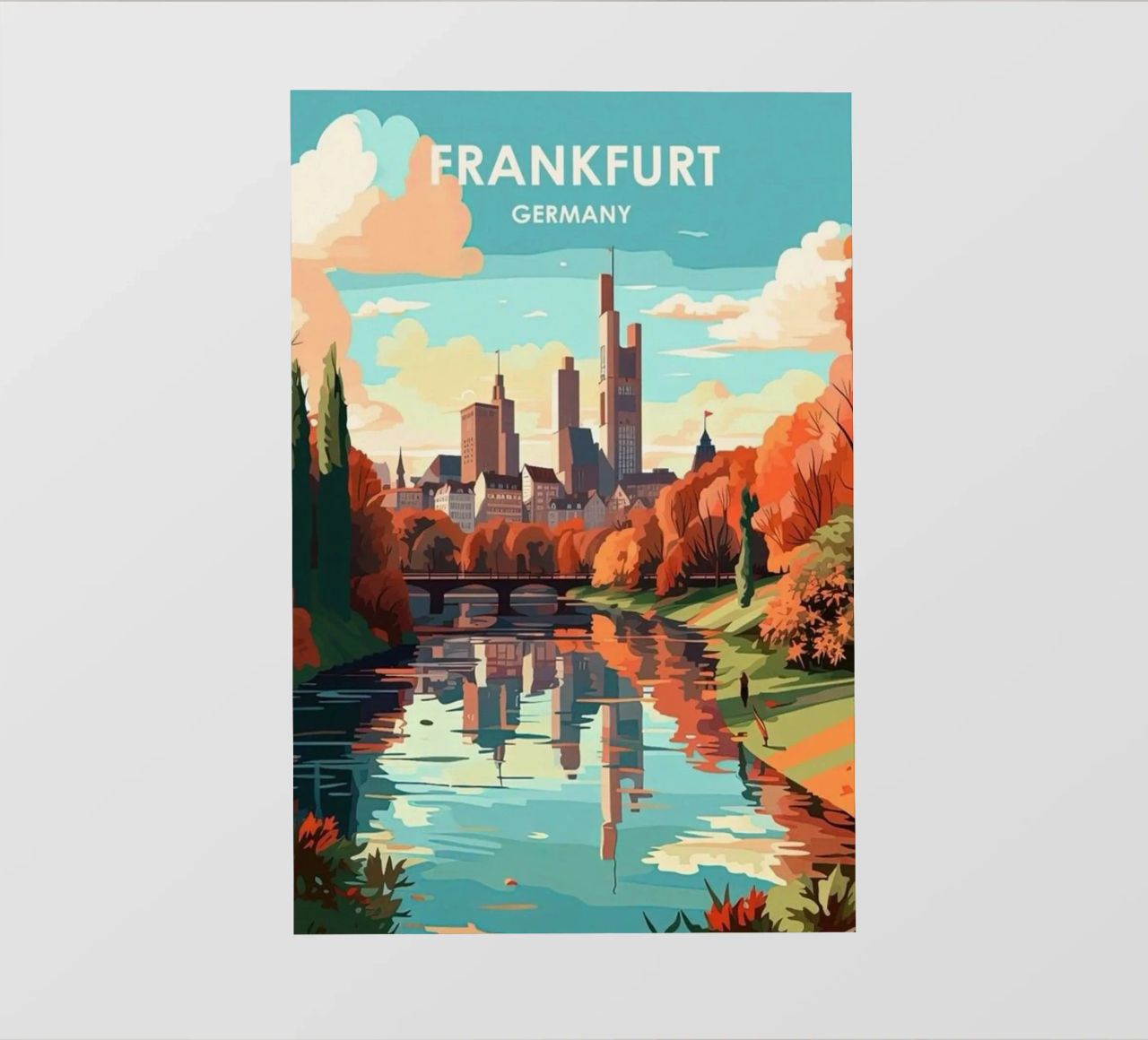 Komm mit auf die Reise nach Frankfrut Backlit Folie von youngs print