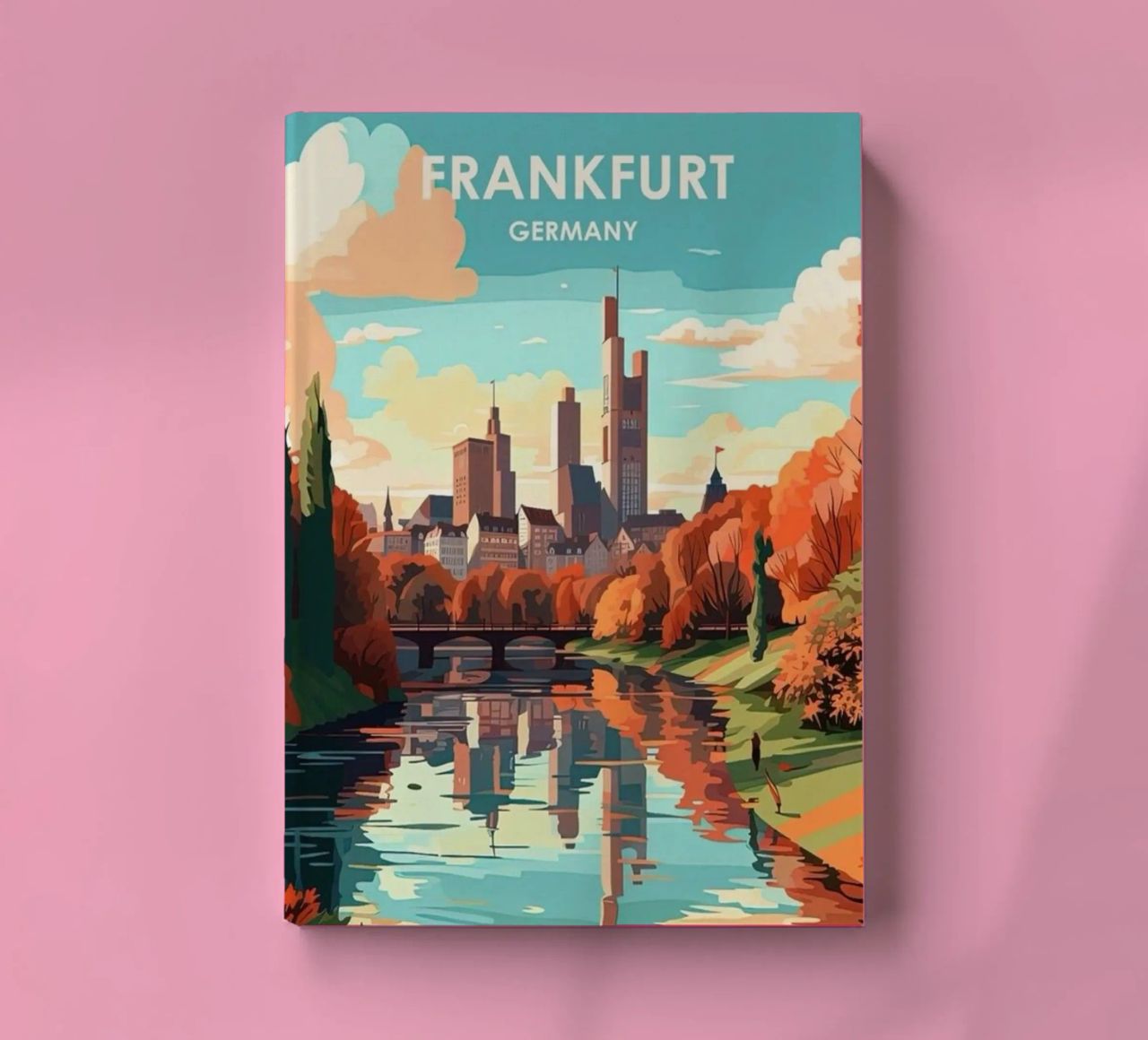 Komm mit auf die Reise nach Frankfrut Notizbuch von youngs print