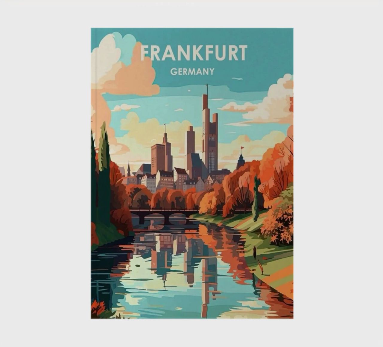 Komm mit auf die Reise nach Frankfrut Notizbuch von youngs print