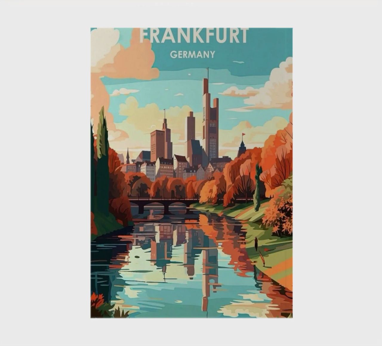 Komm mit auf die Reise nach Frankfrut Notizbuch von youngs print