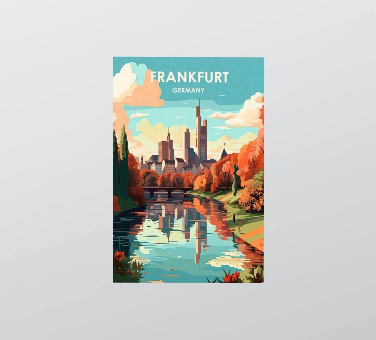 Komm mit auf die Reise nach Frankfrut Sticker von youngs print