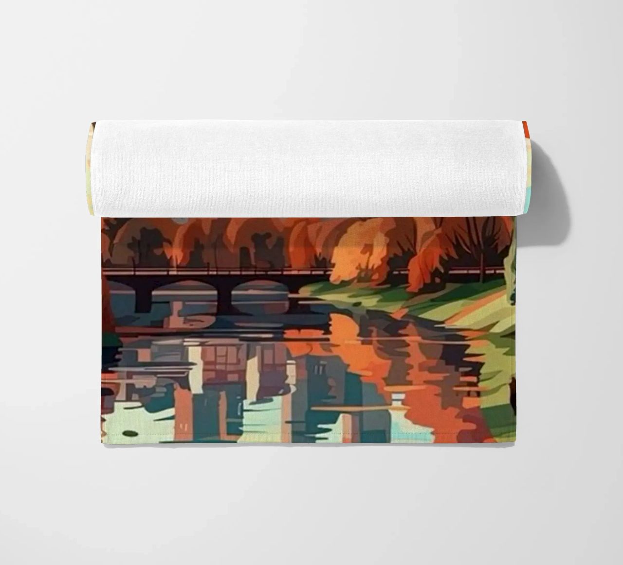Komm mit auf die Reise nach Frankfrut Strandtuch von youngs print