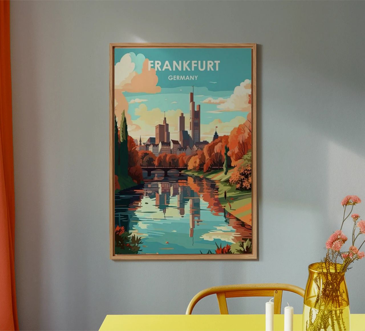 Komm mit auf die Reise nach Frankfrut Alu-Dibond von youngs print