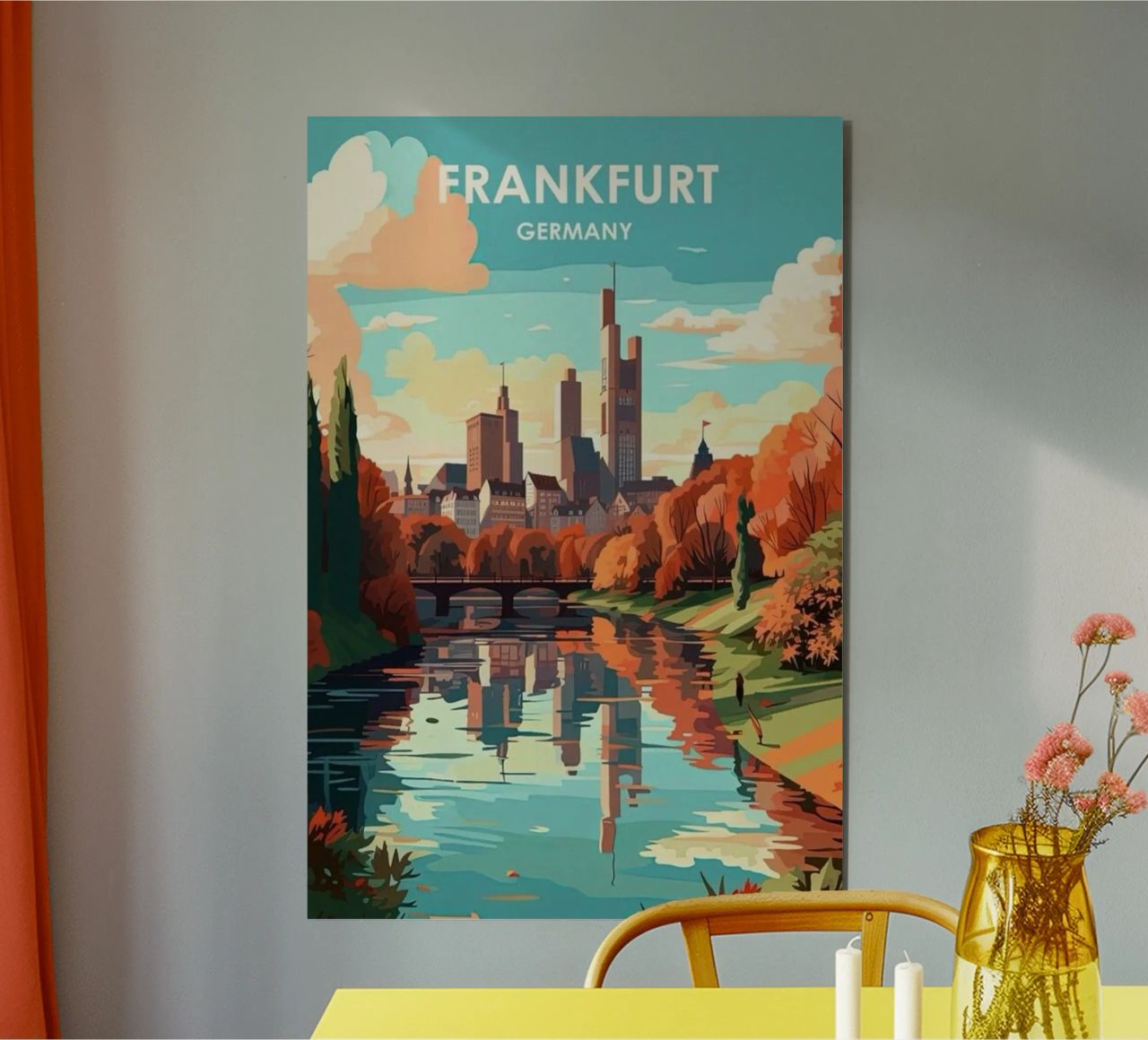 Komm mit auf die Reise nach Frankfrut Alu-Dibond von youngs print
