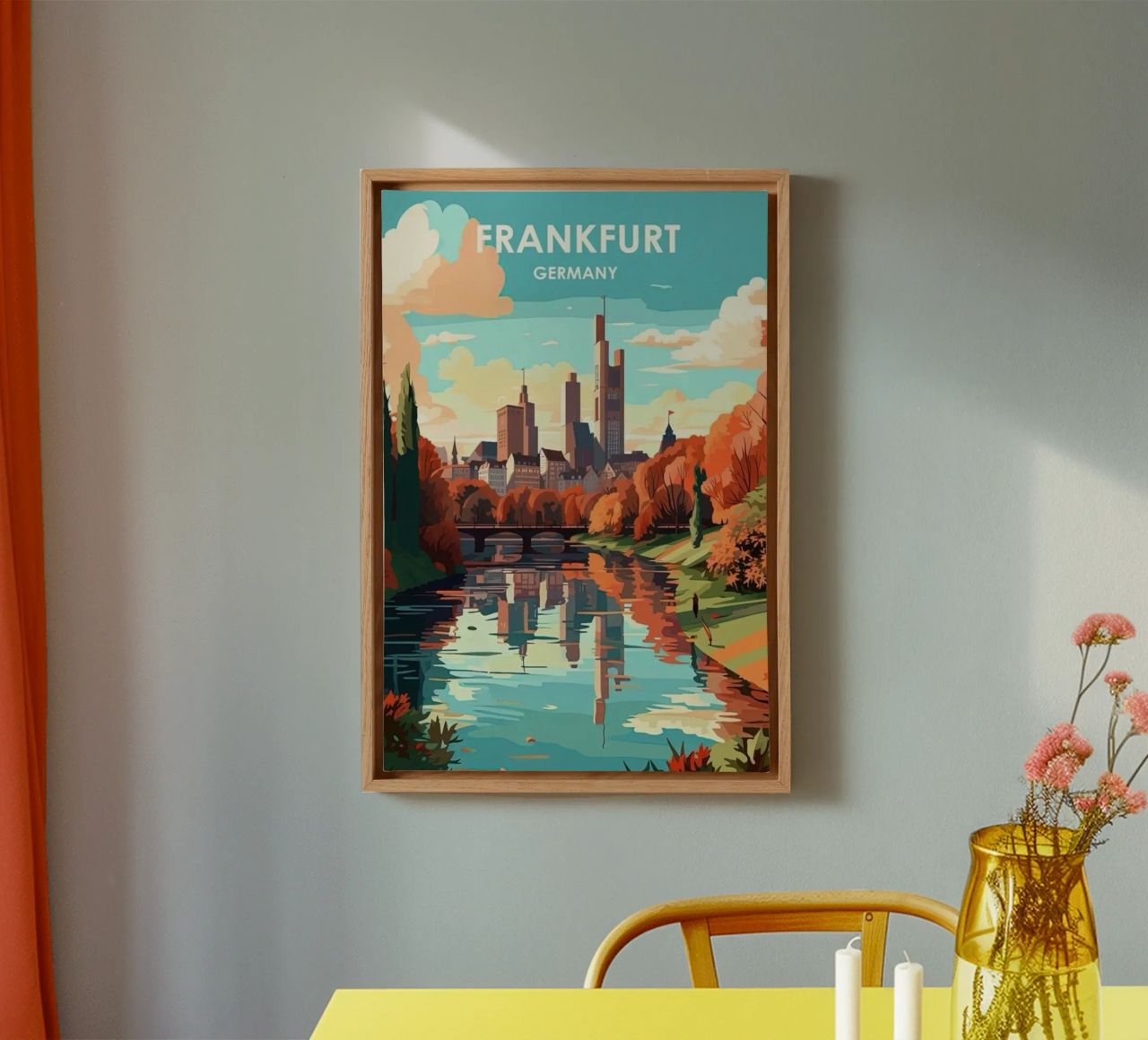 Komm mit auf die Reise nach Frankfrut Leinwand von youngs print