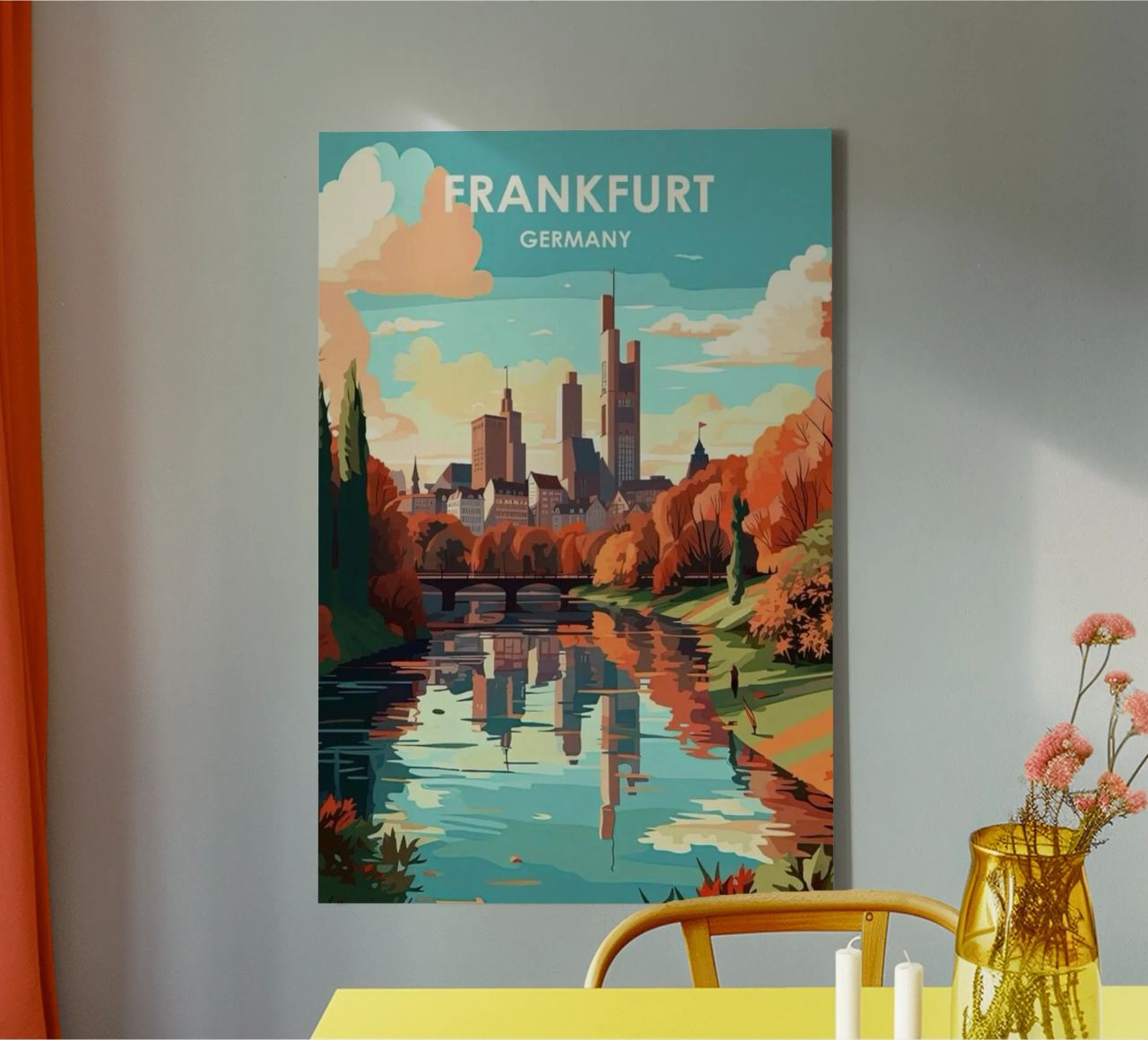Komm mit auf die Reise nach Frankfrut Leinwand von youngs print