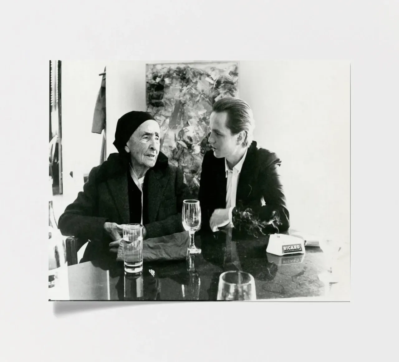 Georgia O Keefe und Juan Usle 1982 Stickerbogen von phillipp veisenberg