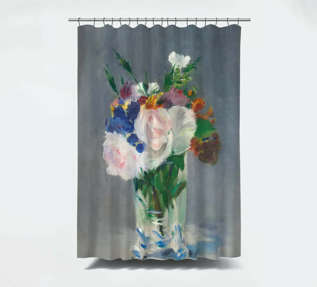 Fiori in un vaso di cristallo (1882 circa) di Édouard Manet tenda da doccia da Venus Art