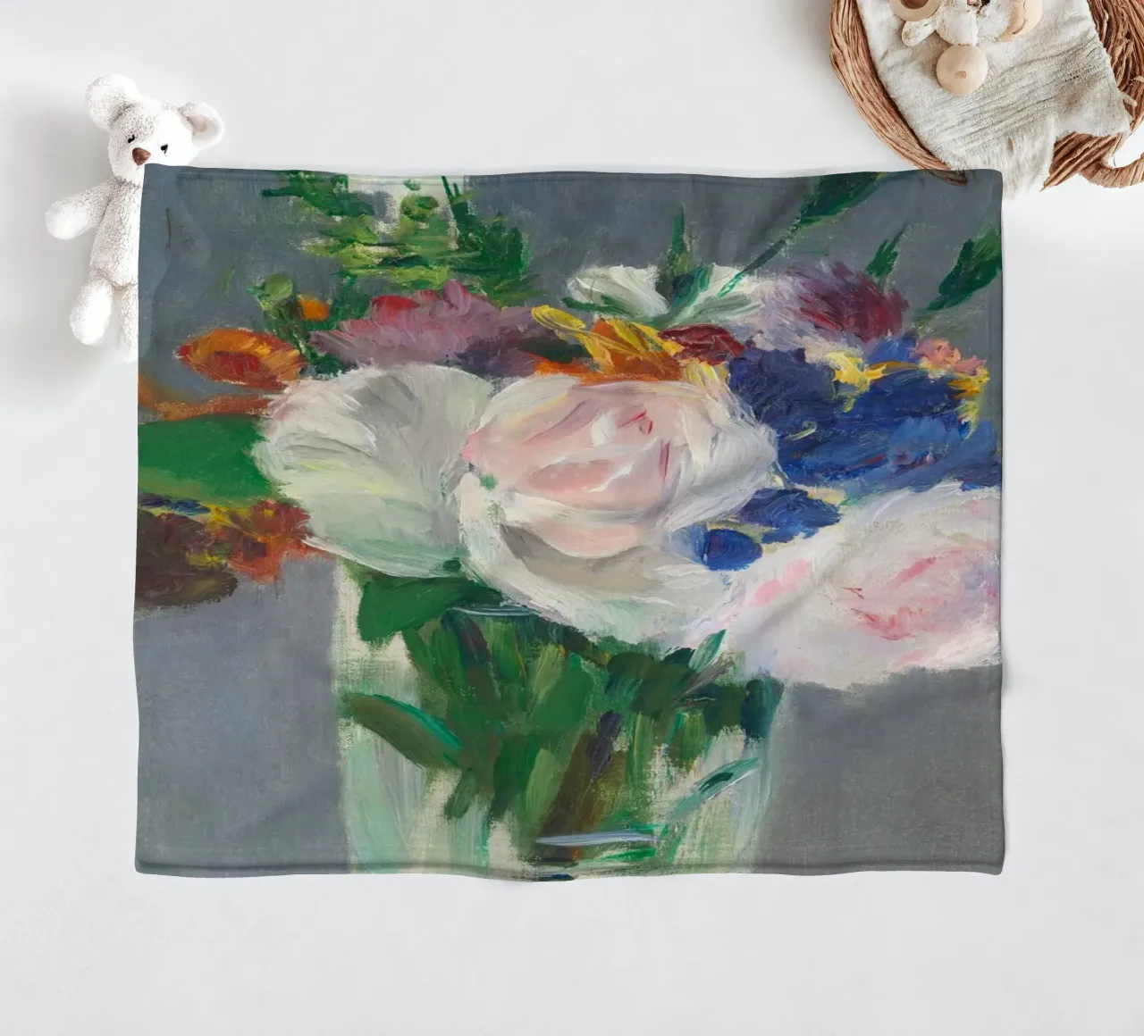 Fiori in un vaso di cristallo (1882 circa) di Édouard Manet coperta in pile da Venus Art