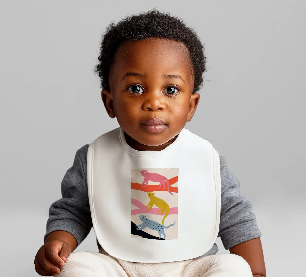 Leopard Tree baby bib by Little Flourishes