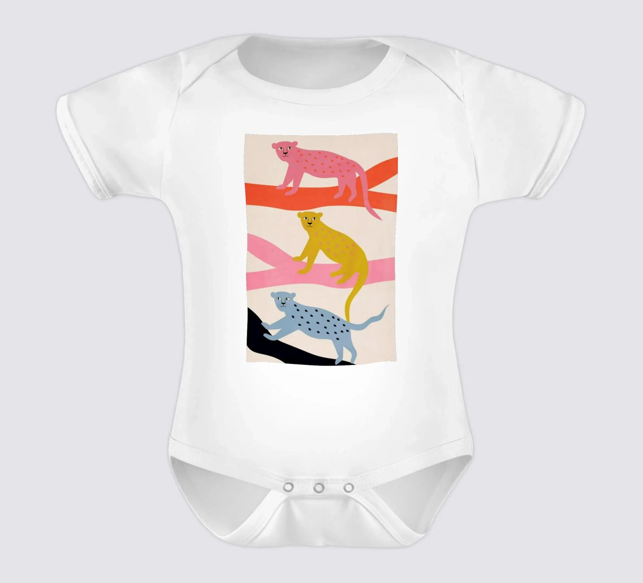 Leopard Tree body neonato maniche corte da Little Flourishes