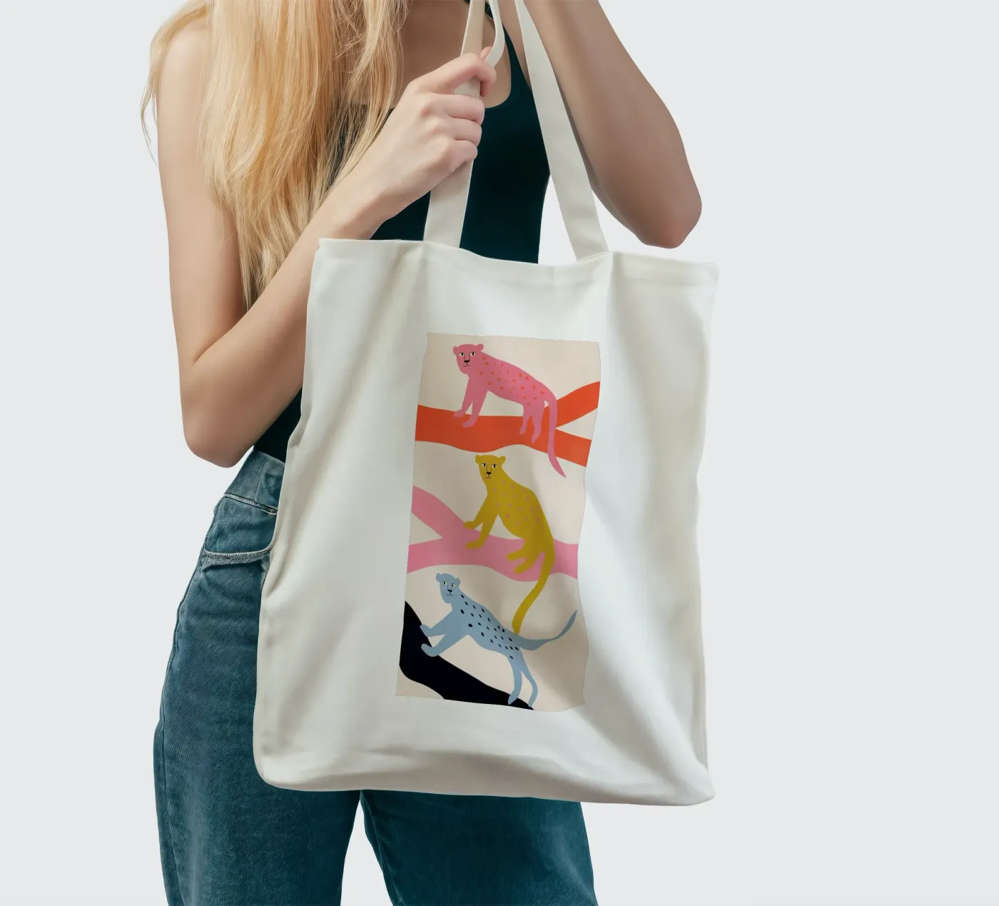 Leopard Tree borsa in juta da Little Flourishes