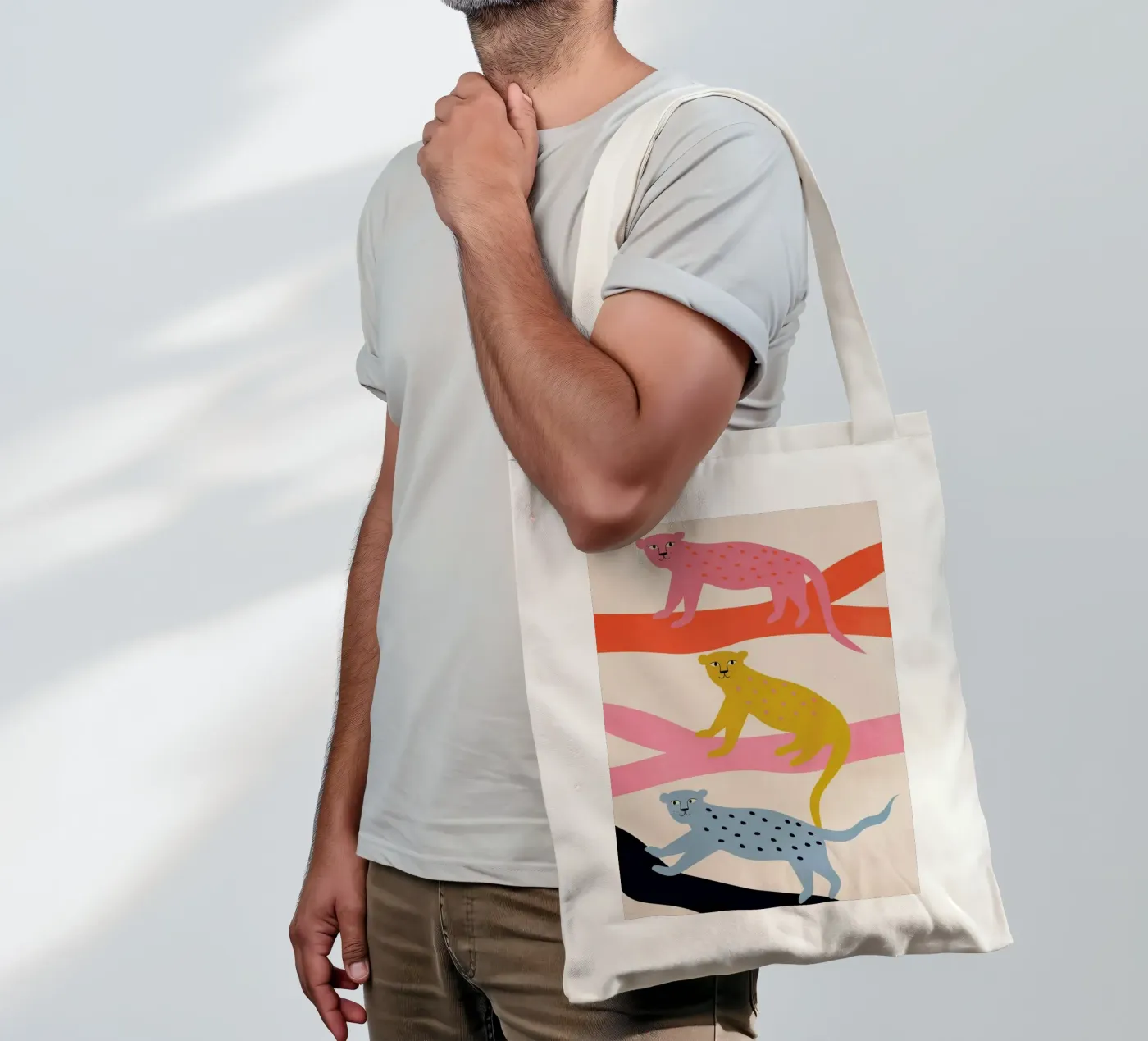 Leopard Tree borsa in juta da Little Flourishes