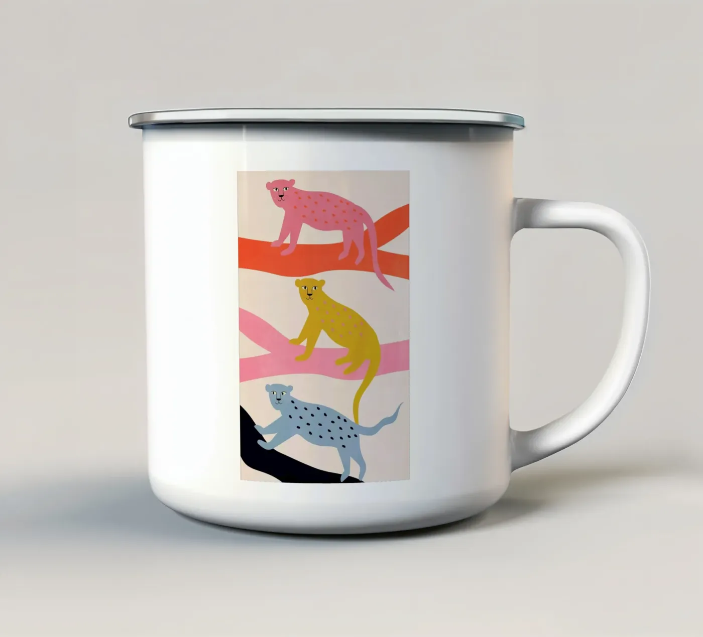 Leopard Tree enamel mug by Little Flourishes