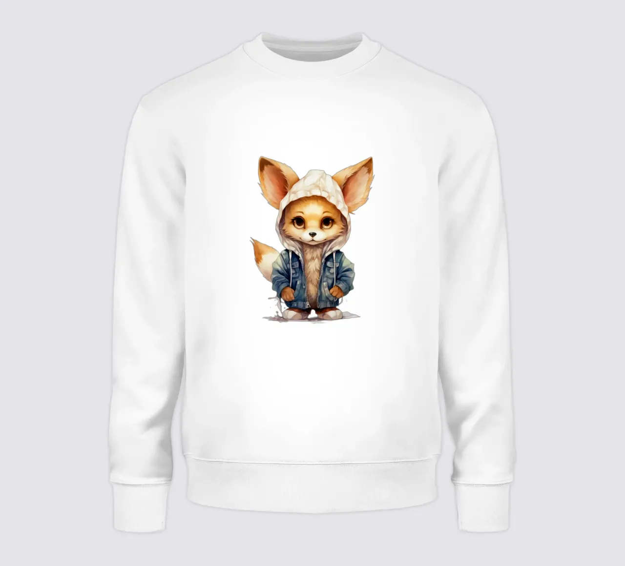 Zorro Fennec de acuarela con capucha sudadera de Animal Portraits