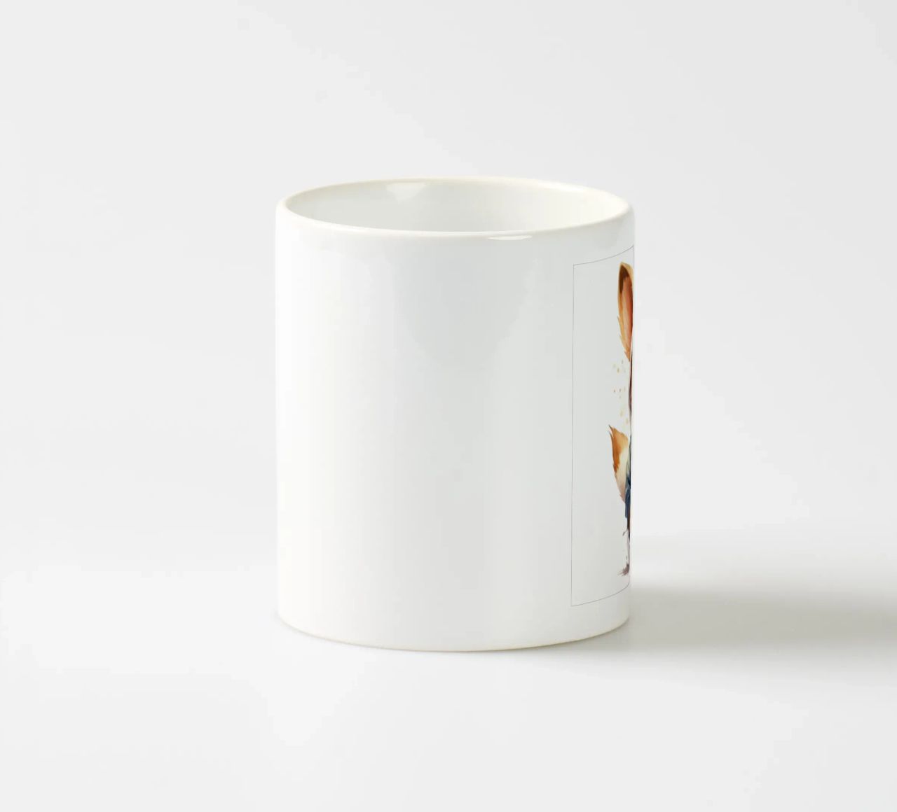 Acquerello Cartoon Fennec Fox in una felpa con cappuccio tazza in ceramica da Animal Portraits