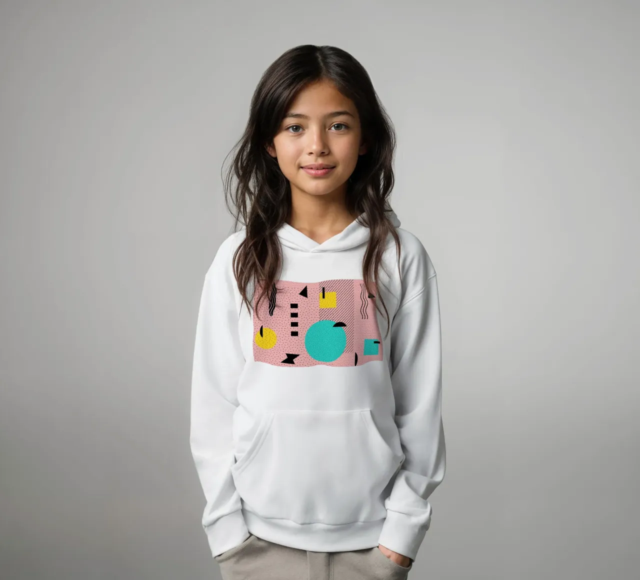 Hallo Memphis Pfirsichbeere Kinder Hoodie von SilverPegasus