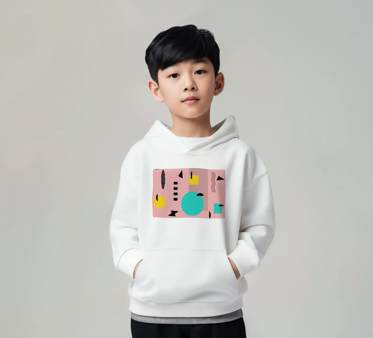 Hallo Memphis Pfirsichbeere Kinder Hoodie von SilverPegasus
