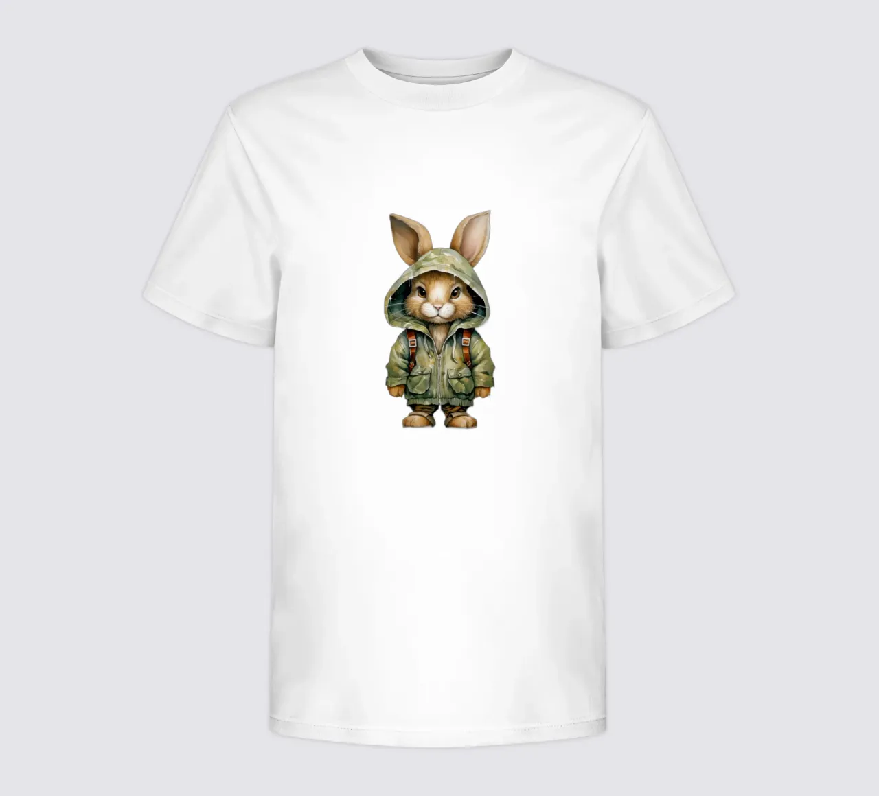 Lepre acquerellata in felpa con cappuccio t-shirt bambini da Animal Portraits