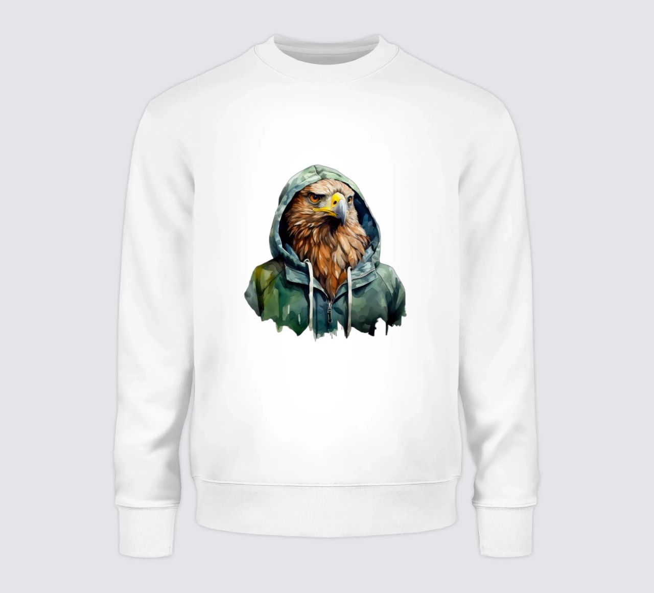 Aquarelle Cartoon Hawk in a Hoodie (faucon dans un sweat à capuche) sweat de Animal Portraits