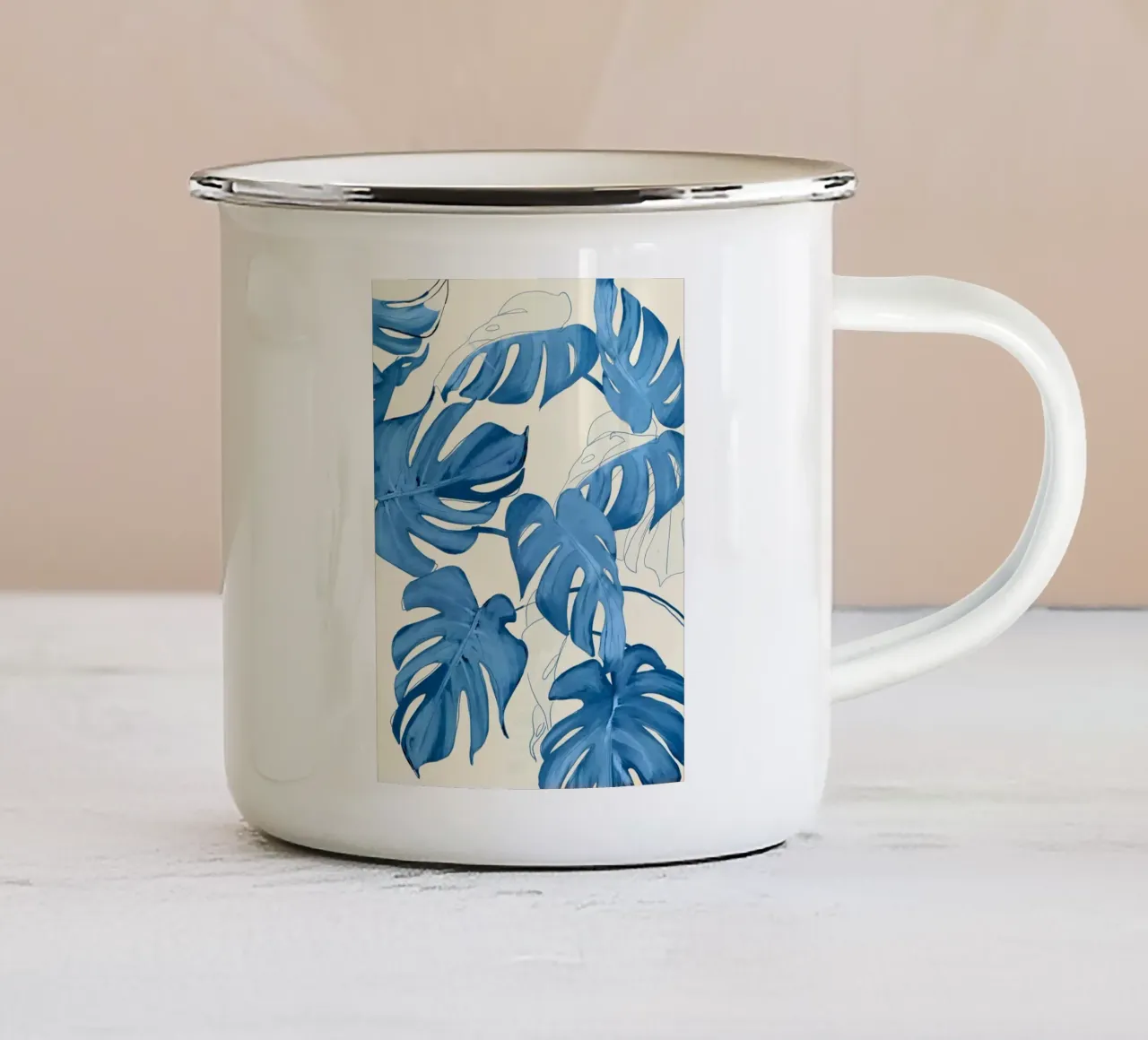 Foglie di Monstera tazza in smalto da ThingDesign