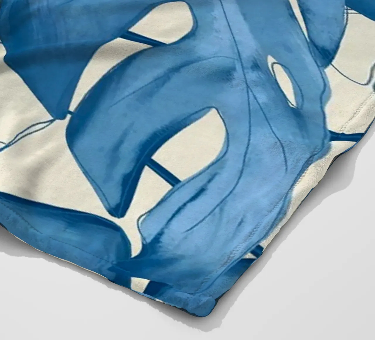 Monstera Leaves fleece blanket by ThingDesign